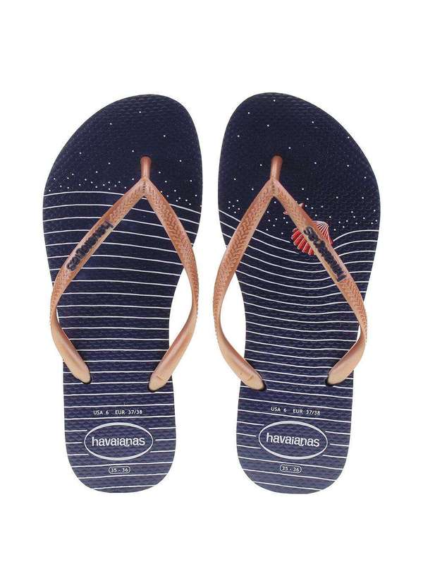 Havaianas - Chinelo Feminino Slim Nautical Havaianas - 4137125 - Marinho
