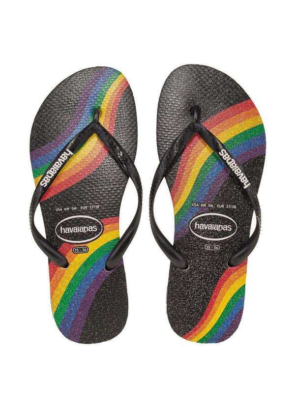 Havaianas - Chinelo Feminino Slim Pride Havaianas - 4146907 - Preto