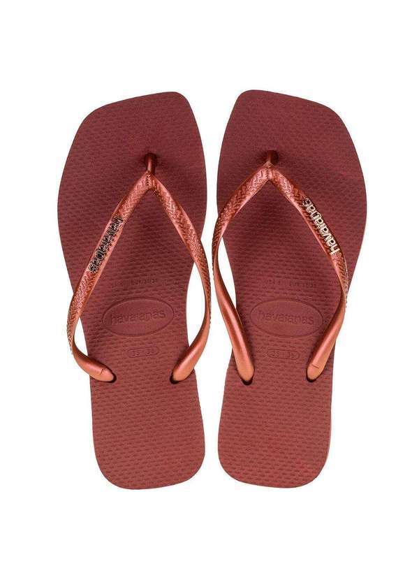 Havaianas - Chinelo Feminino Slim Square Logo Metallic Havaianas - 4148257 - Vermelho