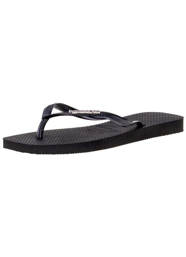 Havaianas - Chinelo Feminino Slim Square Logo Metallic Havaianas - 4148257 - Preto 2