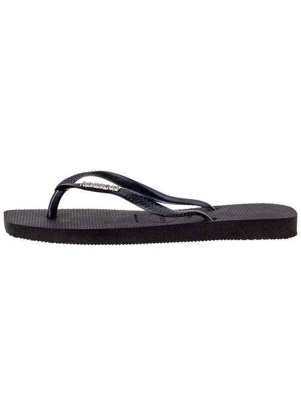 Havaianas - Chinelo Feminino Slim Square Logo Metallic Havaianas - 4148257 - Preto 3