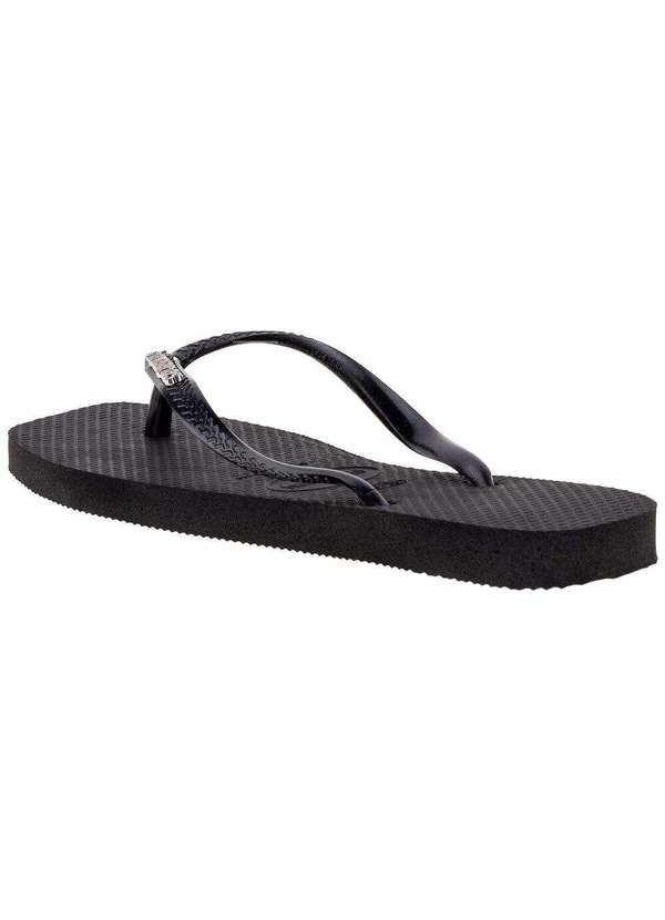 Havaianas - Chinelo Feminino Slim Square Logo Metallic Havaianas - 4148257 - Preto 4
