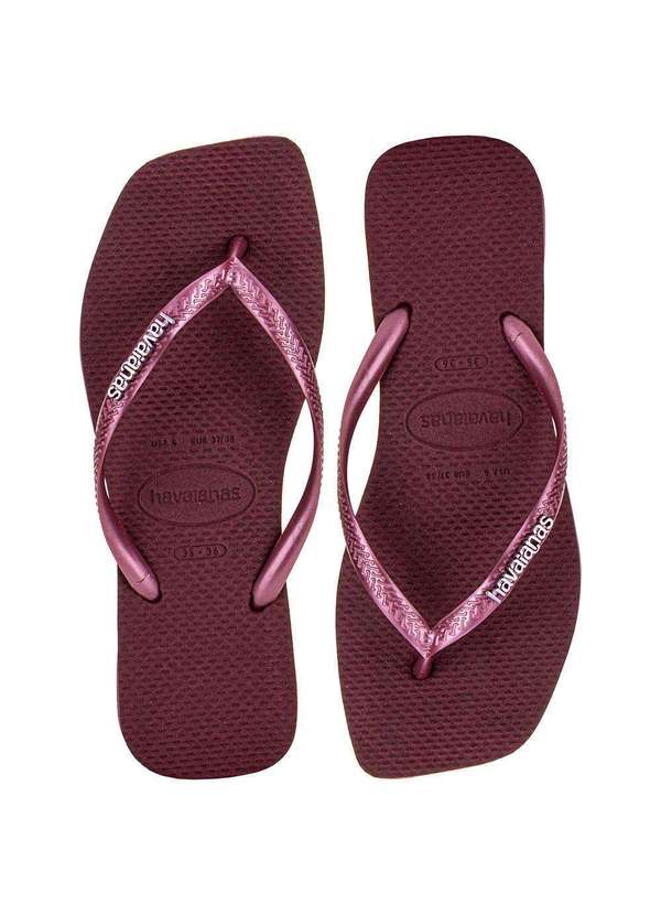 Havaianas - Chinelo Feminino Slim Square Logo Metallic Havaianas - 4148257 Vinho 1