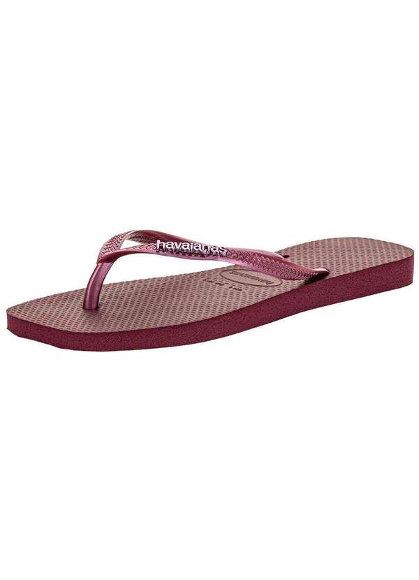 Havaianas - Chinelo Feminino Slim Square Logo Metallic Havaianas - 4148257 Vinho 2