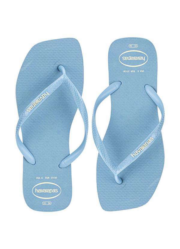 Havaianas - Chinelo Feminino Slim Square Logo Pop Pup Havaianas 4148959 Azul