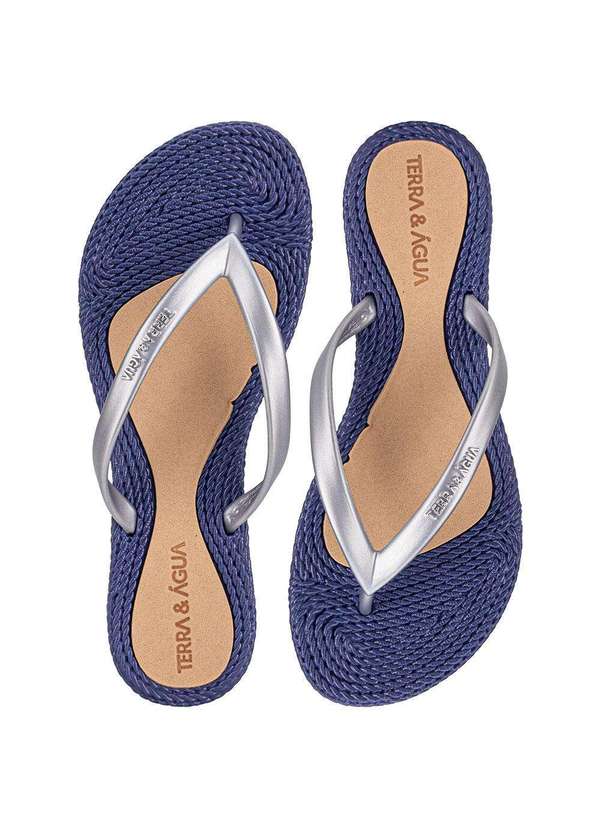 Terra & Agua - Chinelo Feminino Terra & Água 260902cx Cinza/Azul