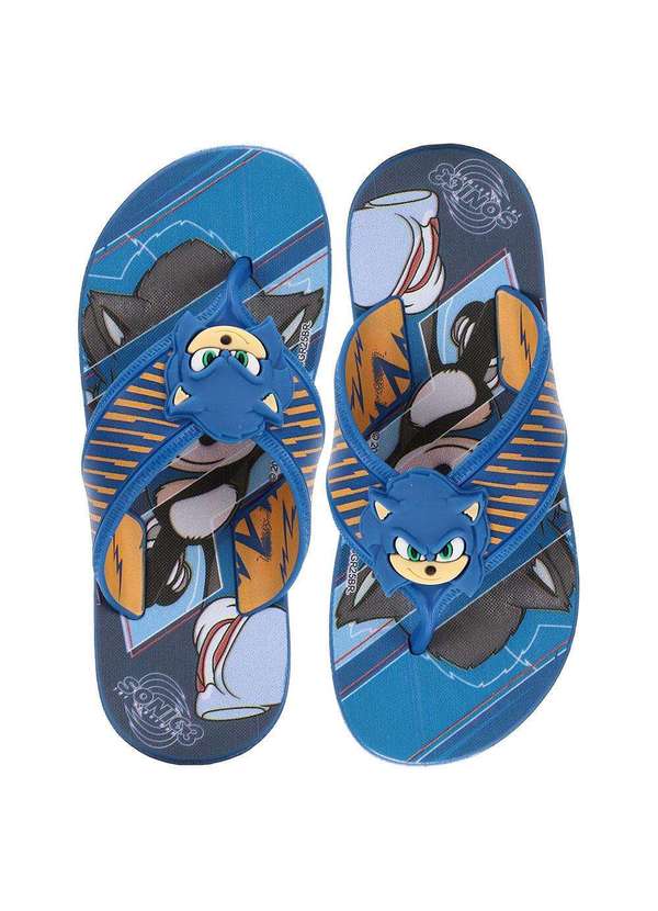 Grendene Kids - Chinelo Infantil Sonic Way Super Flop Grendene Kids 23307 - Azul/Amarelo