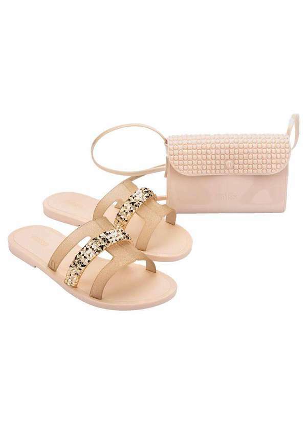 Melissa - Melissa Bolsa Desire 35741 - Bege/Dourado