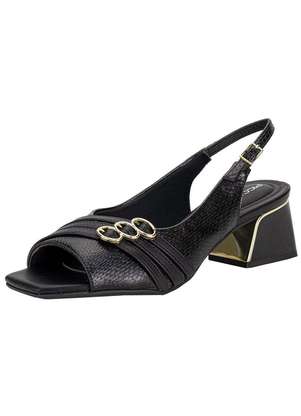 Peep Toe Feminina Salto Grosso Piccadilly 543093 - PICCADILLY