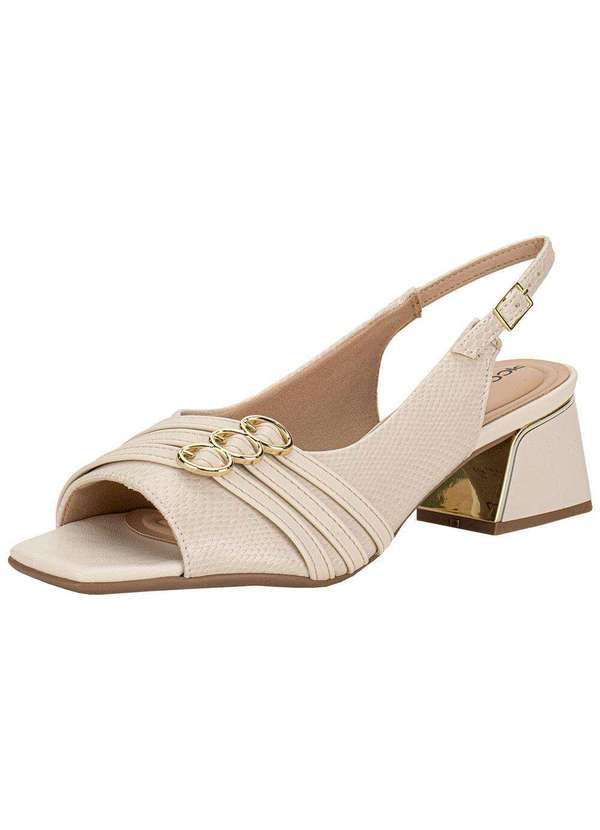 Piccadilly - Peep Toe Feminina Salto Grosso Piccadilly 543093 - Marfim