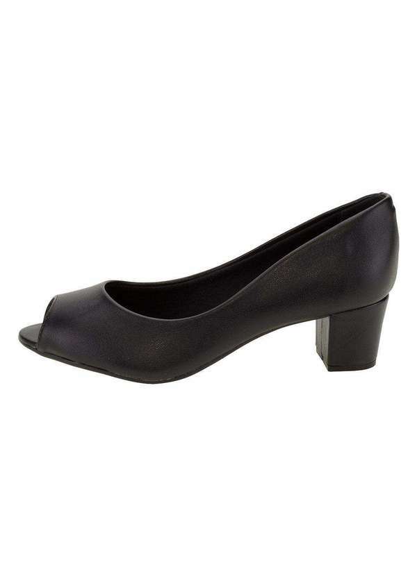 Beira Rio - Peep Toe Feminino Salto Baixo Beira Rio - 4777300 - Preto 2