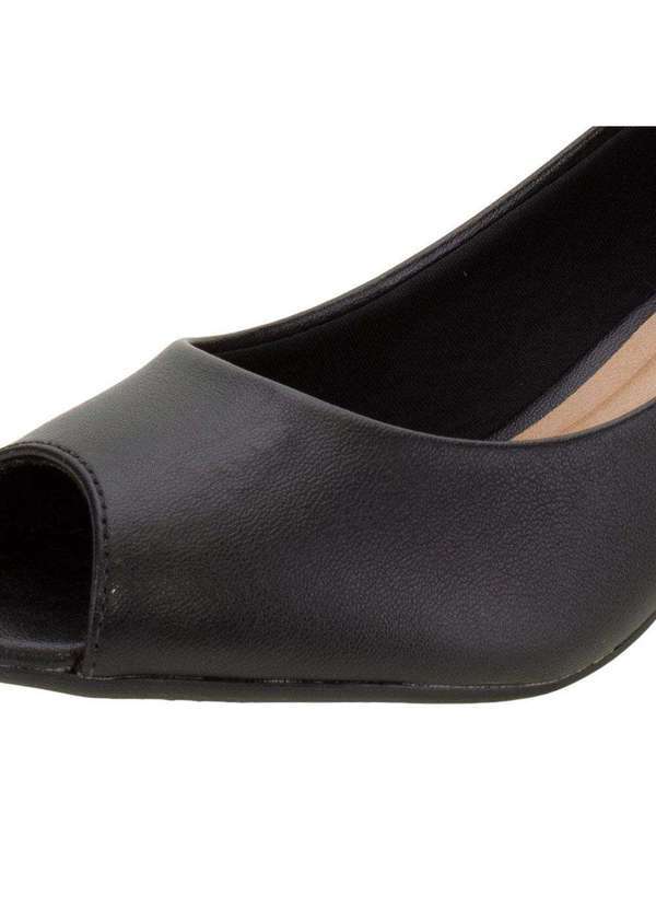 Beira Rio - Peep Toe Feminino Salto Baixo Beira Rio - 4777300 - Preto 5