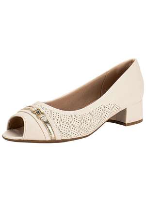 Peep Toe Feminino Salto Grosso Piccadilly 114156 - PICCADILLY