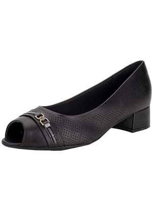 Peep Toe Feminino Salto Grosso Piccadilly 114156 - PICCADILLY