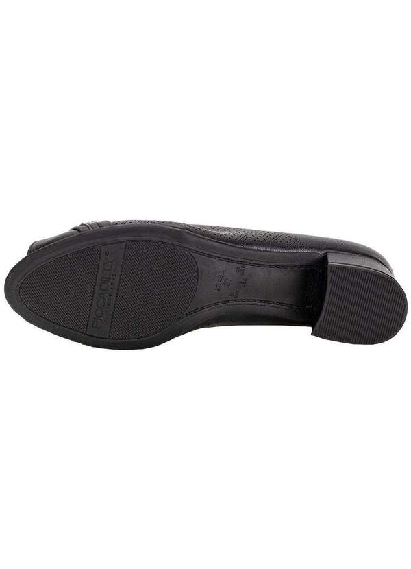 Piccadilly - Peep Toe Feminino Salto Grosso Piccadilly 114156 Preto 3