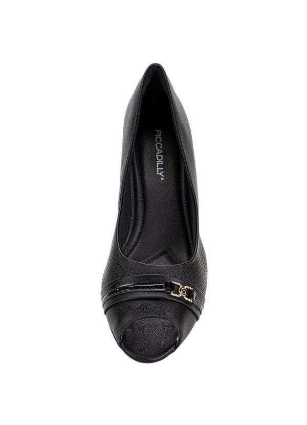 Piccadilly - Peep Toe Feminino Salto Grosso Piccadilly 114156 Preto 4