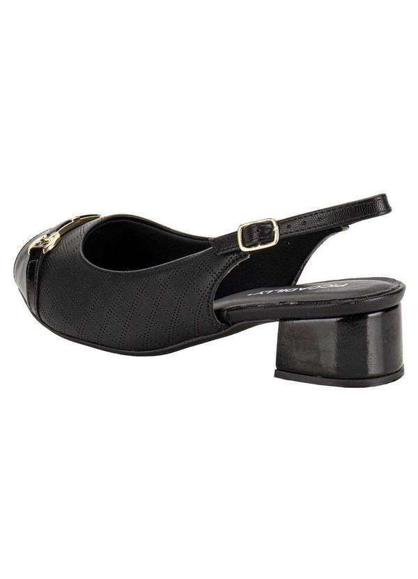 Piccadilly - Peep Toe Feminino Salto Grosso Piccadilly 114157 - Preto 3