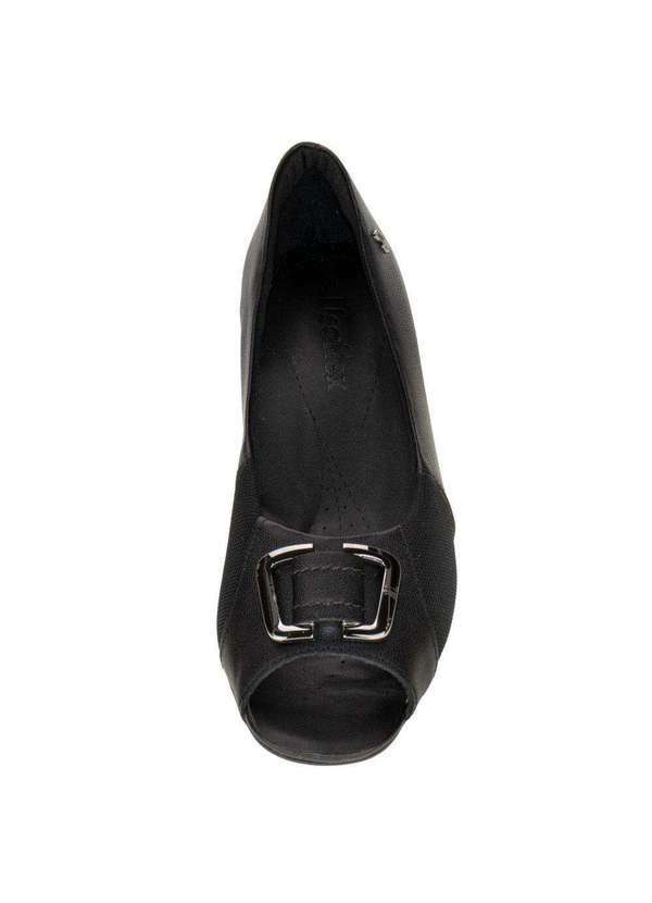 Usaflex - Peep Toe Feminino Salto Grosso Usaflex Aa2709 - Preto 5