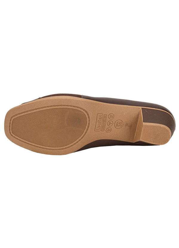 Usaflex - Peep Toe Feminino Salto Grosso Usaflex Mm1501 - Chocolate 4