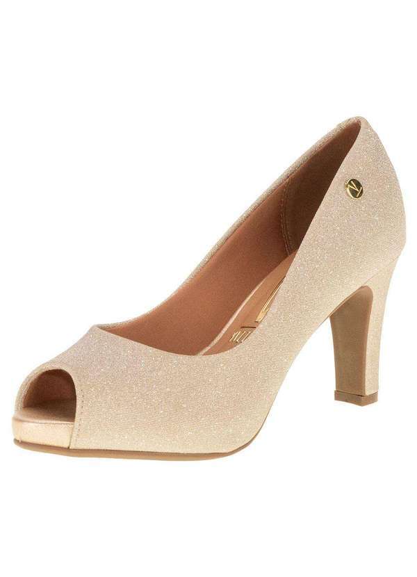 Vizzano - Peep Toe Feminino Salto Grosso Vizzano 1840300 - Ouro