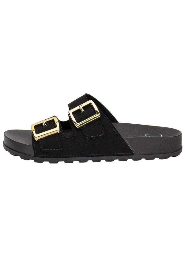 Moleca - Sandália Feminina Conforto Moleca 5436401 - Preto/Camurça 2