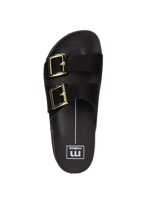 Moleca - Sandália Feminina Conforto Moleca 5436401 - Preto/Camurça 5