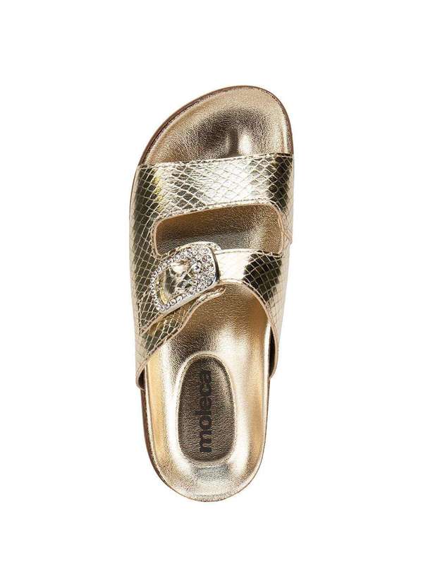 Moleca - Sandália Feminina Conforto Moleca 5500117 Ouro 5