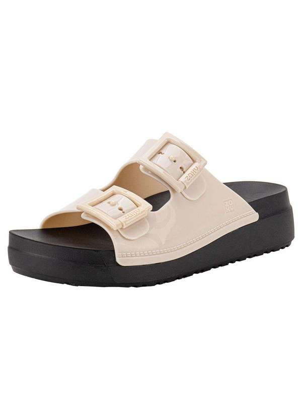 Zaxy - Sandália Feminina Conforto Partner High Zaxy 19059 - Preto/Marfim