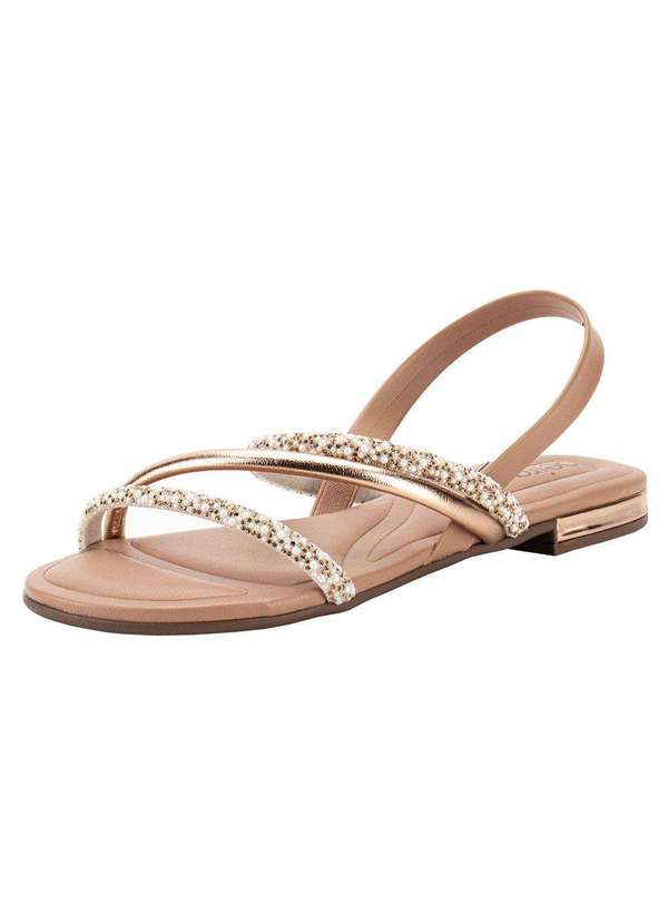 Beira Rio - Sandália Feminina Flat Beira Rio 8263969 - Bronze