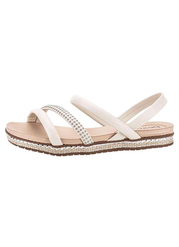Beira Rio - Sandália Feminina Flat Beira Rio 83211746 - Marfim 2