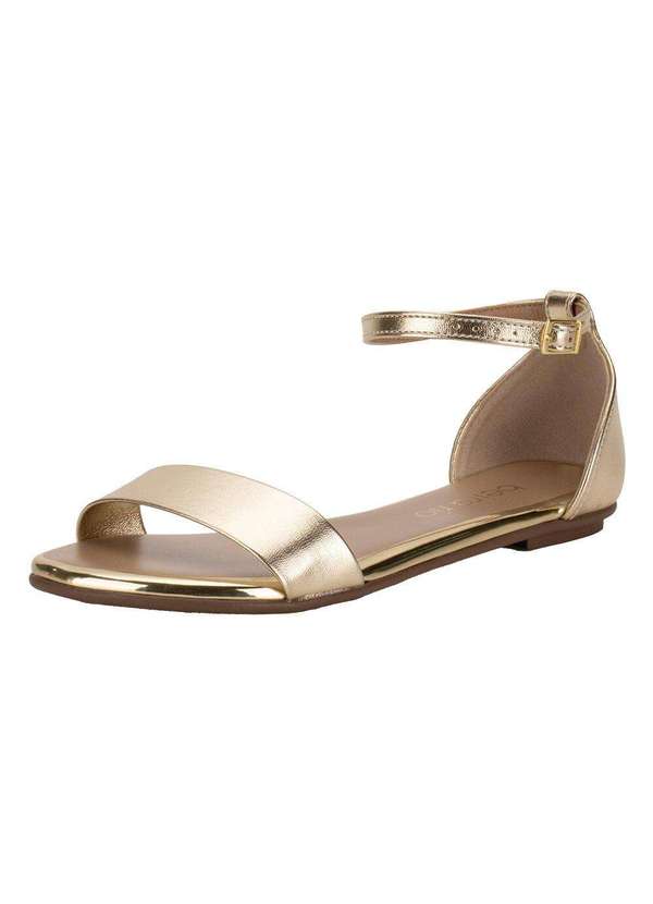 Beira Rio - Sandália Feminina Flat Beira Rio 8367669 - Ouro