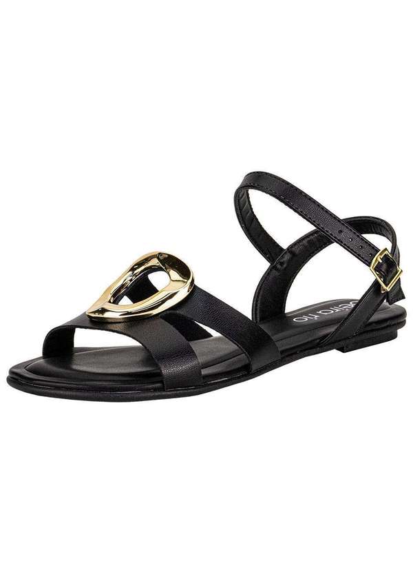 Beira Rio - Sandália Feminina Flat Beira Rio 8367872 Preto