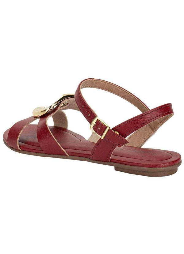 Beira Rio - Sandália Feminina Flat Beira Rio 8367872 Vinho 3