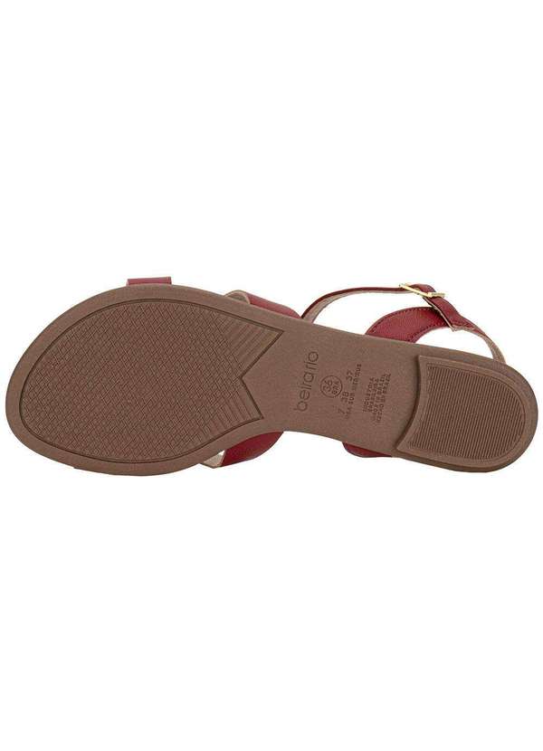 Beira Rio - Sandália Feminina Flat Beira Rio 8367872 Vinho 4