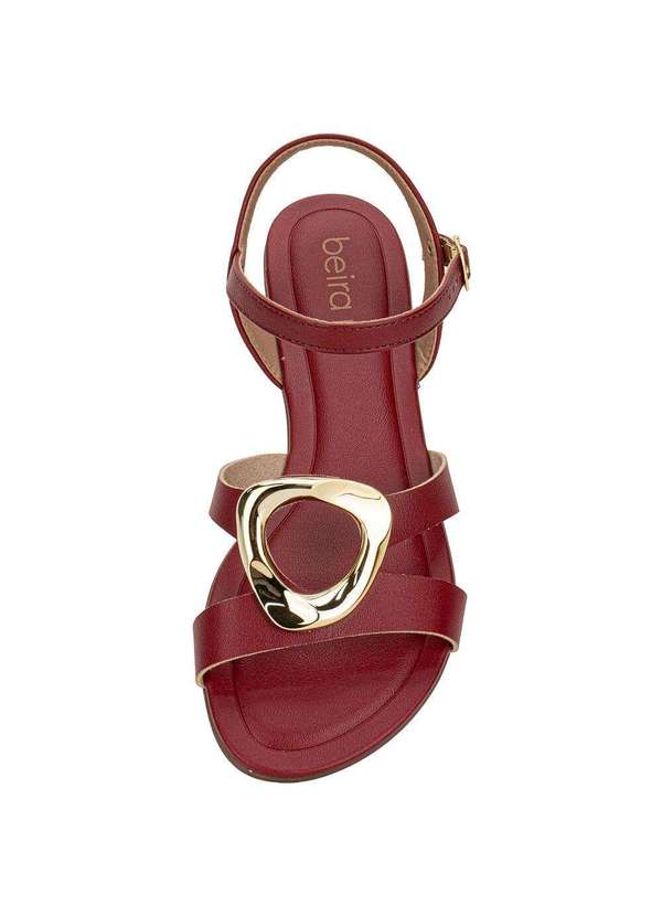 Beira Rio - Sandália Feminina Flat Beira Rio 8367872 Vinho 5
