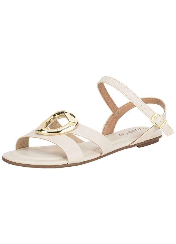 Beira Rio - Sandália Feminina Flat Beira Rio 8367872 Marfim