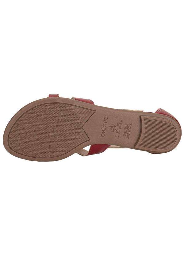 Beira Rio - Sandália Feminina Flat Beira Rio 8367873 - Vinho 4