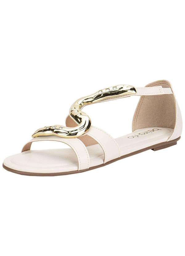 Beira Rio - Sandália Feminina Flat Beira Rio 8367873 Marfim