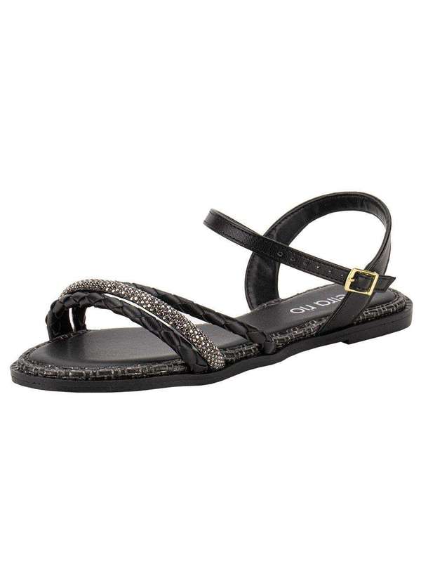 Beira Rio - Sandália Feminina Flat Beira Rio 8472413 - Preto