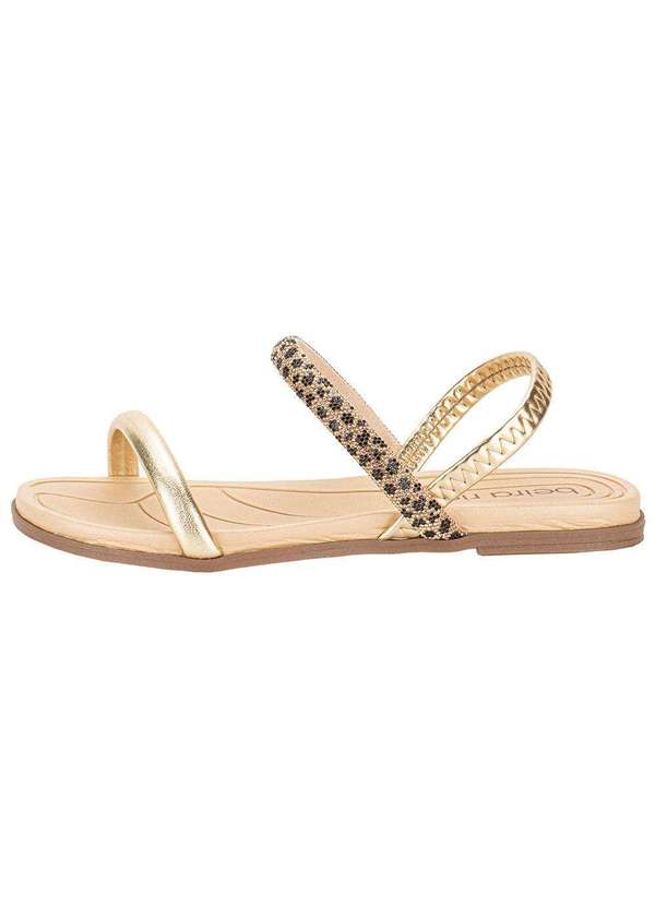 Beira Rio - Sandália Feminina Flat Beira Rio 8507103 - Ouro 2