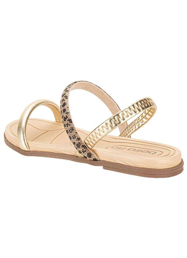 Beira Rio - Sandália Feminina Flat Beira Rio 8507103 - Ouro 3