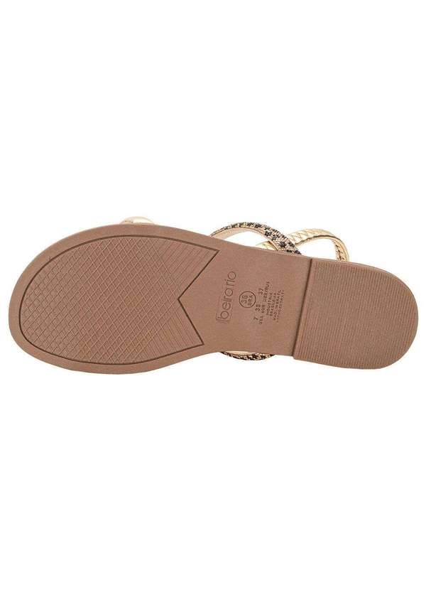Beira Rio - Sandália Feminina Flat Beira Rio 8507103 - Ouro 4