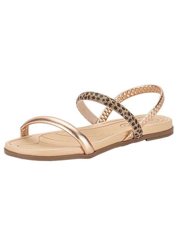 Beira Rio - Sandália Feminina Flat Beira Rio 8507103 - Bronze 01