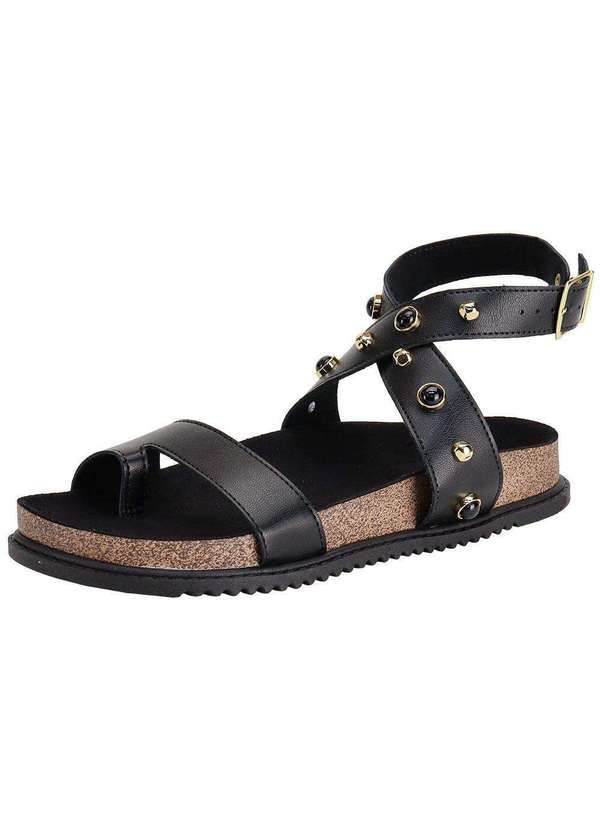 Beira Rio - Sandália Feminina Flat Beira Rio 8524114 Preto