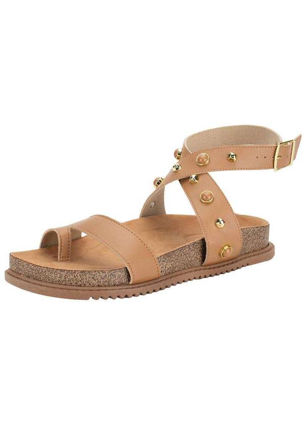 Beira Rio - Sandália Feminina Flat Beira Rio 8524114 Camel