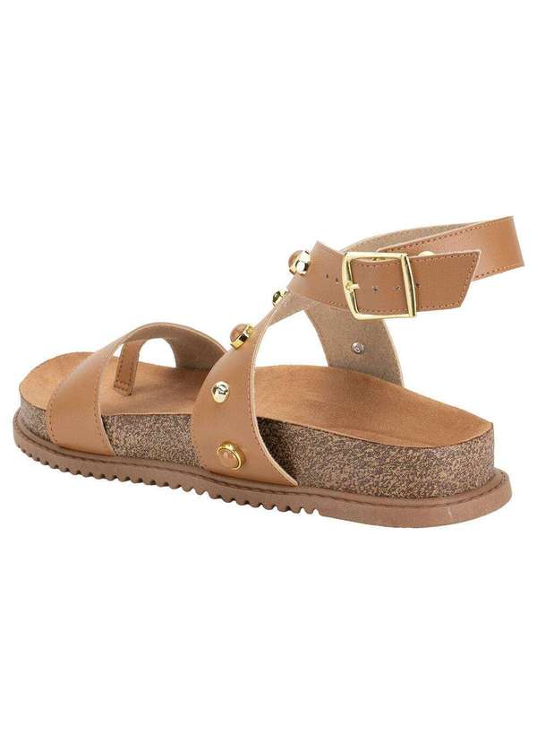 Beira Rio - Sandália Feminina Flat Beira Rio 8524114 Camel 3