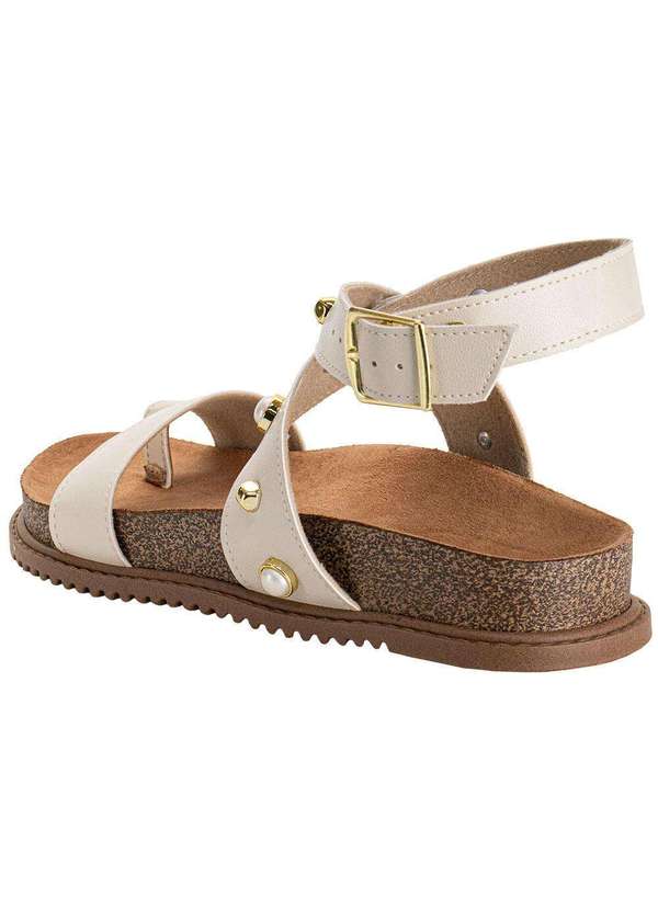Beira Rio - Sandália Feminina Flat Beira Rio 8524114 Marfim 3