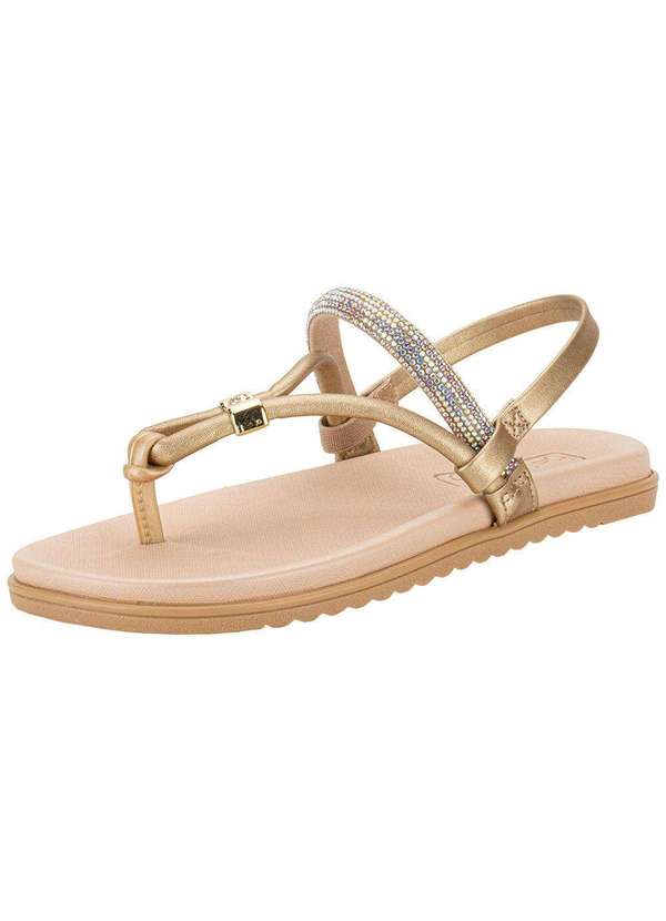 Beira Rio - Sandália Feminina Flat Beira Rio 8529204 - Ouro