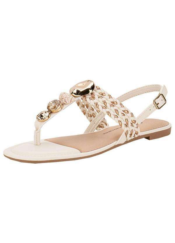 Dakota - Sandália Feminina Flat Dakota Y7991 - Marfim