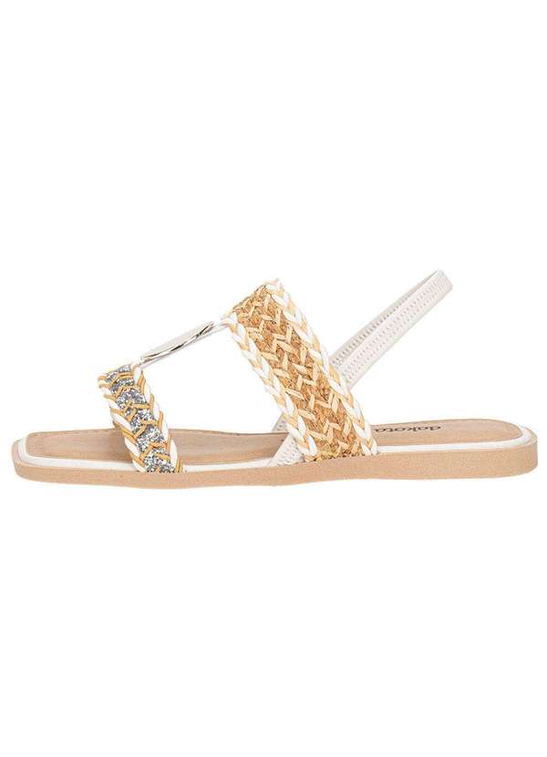 Dakota - Sandália Feminina Flat Dakota Y8102 - Branco/Bege 2